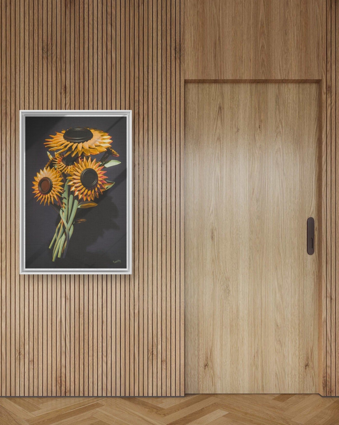 Sun flowers 24"x36" Framed Canvas