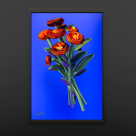 Large Flowers 24"x36" Framed canvas