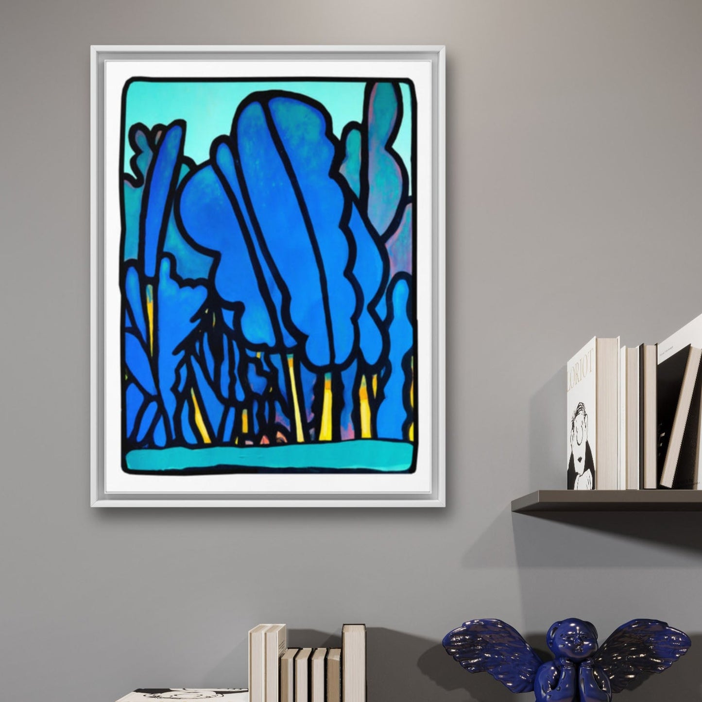 Blue Forest 18"x24" Framed Canvas