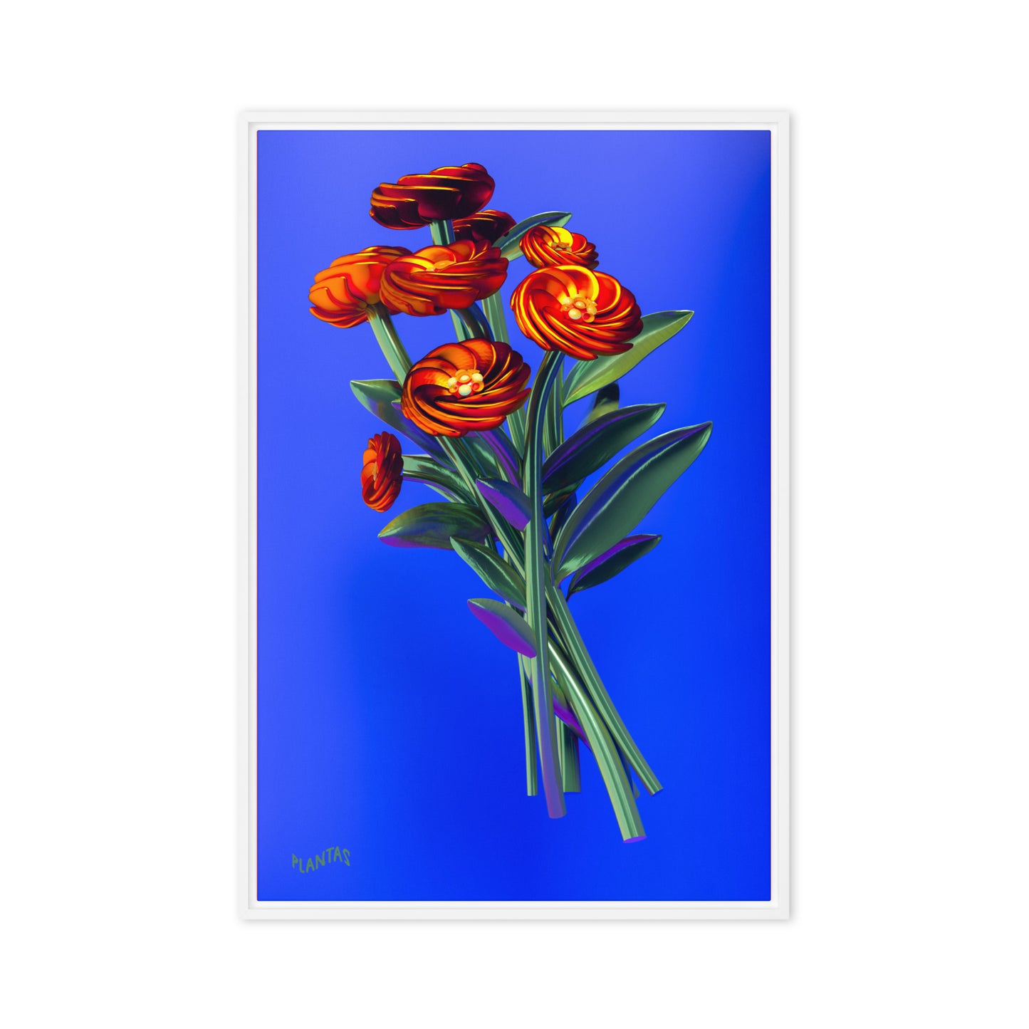 Large Flowers 24"x36" Framed canvas
