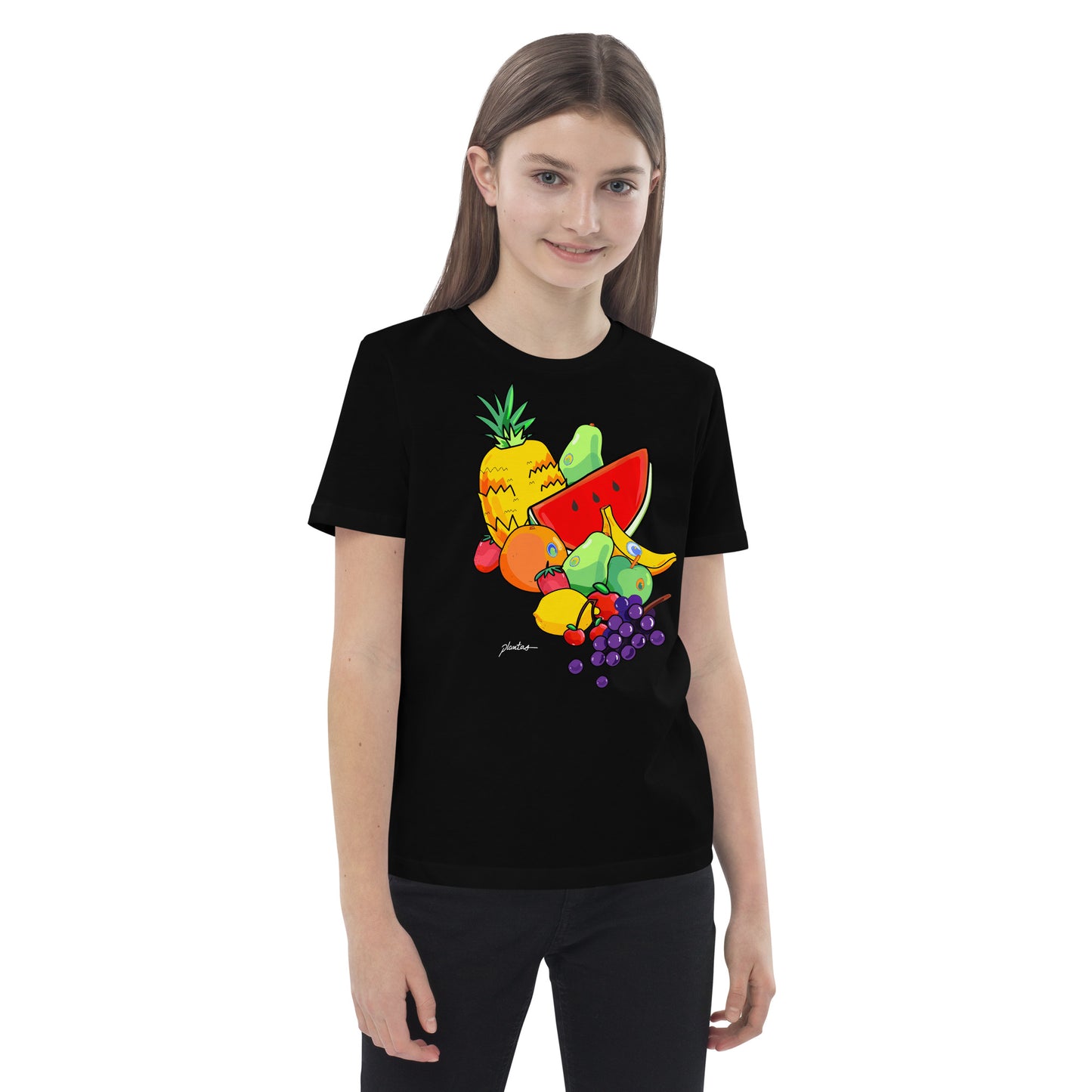 Fruits organic cotton kids t-shirt by Plantas